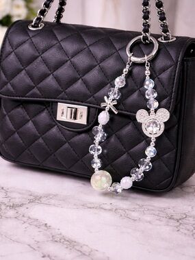 Crystal Accent White Iridescent Beaded Bracelet - Unbranded